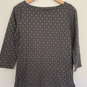 Ann Taylor‎ LOFT Grey Diamond Pattern Top